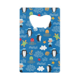 Abrebotellas De Tarjeta De Crédito modelo con tema del mar