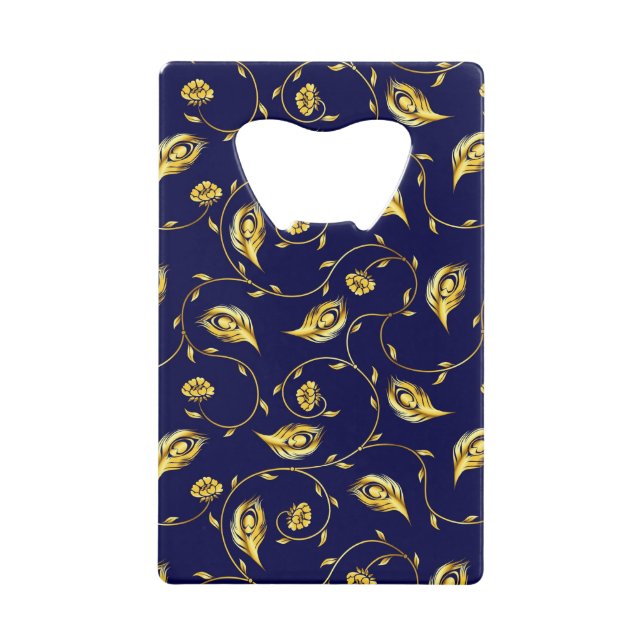 Abrebotellas De Tarjeta De Crédito Modelo de la sari del pavo real (Anverso)