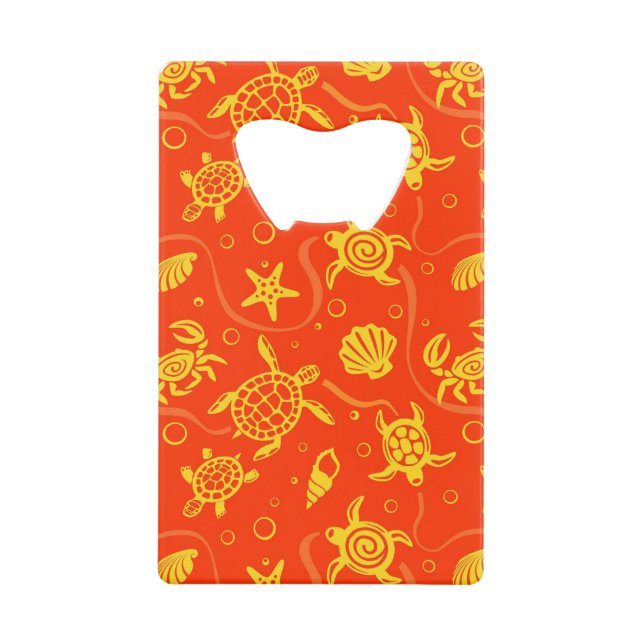 Abrebotellas De Tarjeta De Crédito Modelo de las tortugas (Anverso)