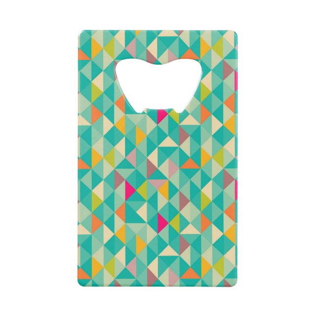 Abrebotellas De Tarjeta De Crédito Modelo de los triángulos (Anverso)