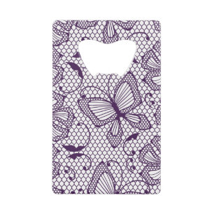 Abrebotellas De Tarjeta De Crédito Modelo del cordón con las mariposas