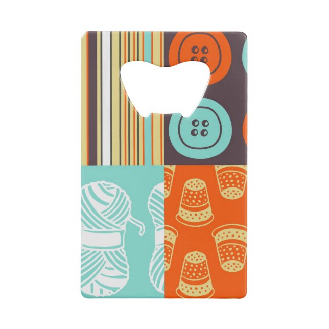 Abrebotellas De Tarjeta De Crédito modelo del Estallido-arte - cosiendo (Anverso)