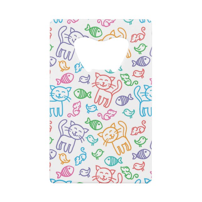 Abrebotellas De Tarjeta De Crédito modelo del gato (Anverso)