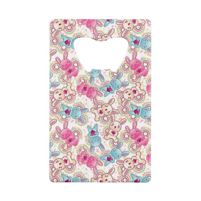 Abrebotellas De Tarjeta De Crédito Modelo del niño de Kawaii con Doodles lindos (Anverso)