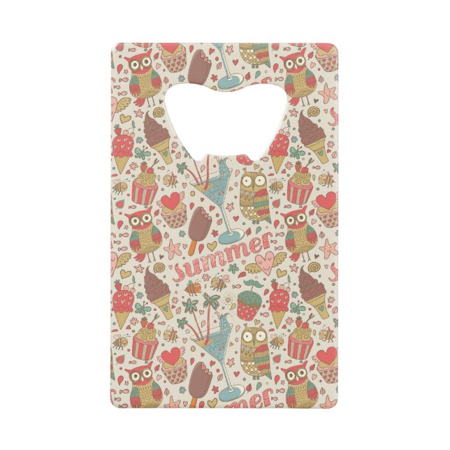 Abrebotellas De Tarjeta De Crédito Modelo del verano con helado (Anverso)