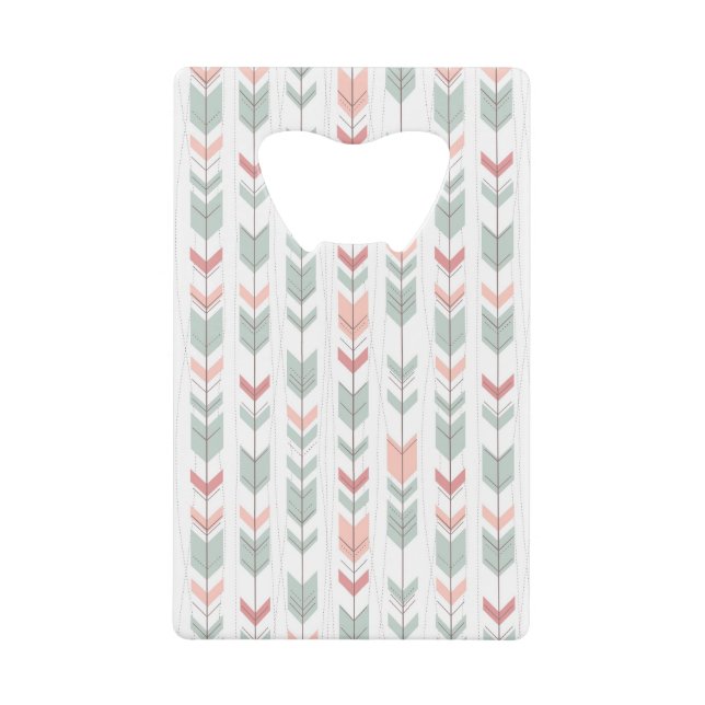 Abrebotellas De Tarjeta De Crédito Modelo geométrico en estilo retro (Anverso)