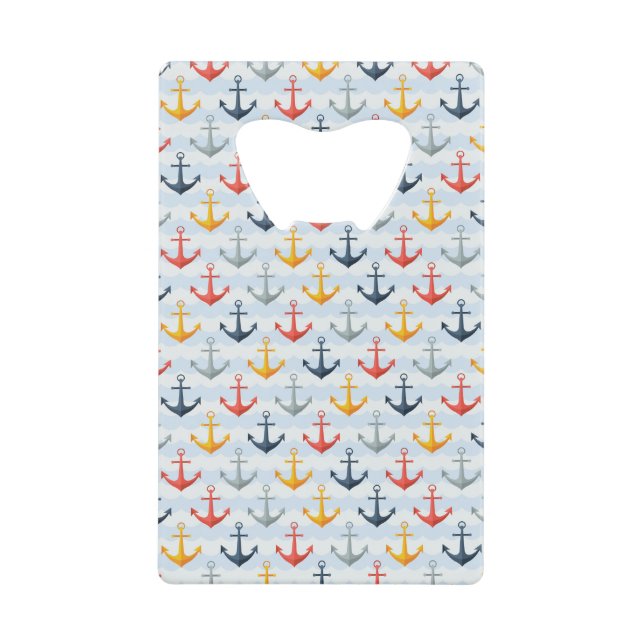 Abrebotellas De Tarjeta De Crédito Modelo náutico con las anclas (Anverso)