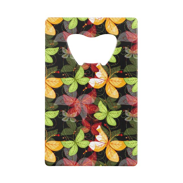 Abrebotellas De Tarjeta De Crédito Modelo oscuro del otoño (Anverso)