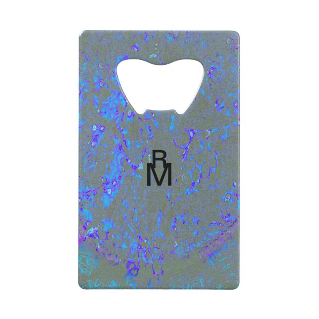 Abrebotellas De Tarjeta De Crédito Modern_elegante_theResumen art_BLUE (Anverso)