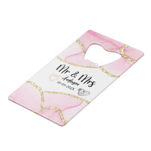 Abrebotellas De Tarjeta De Crédito Modern Pink and Gold Mr.