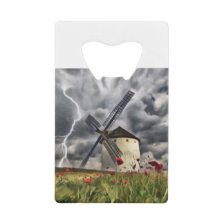Abrebotellas De Tarjeta De Crédito Molino De Viento En Tormenta