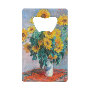 Abrebotellas De Tarjeta De Crédito Monet France Bouquet Sunflowers Impresionista Peop