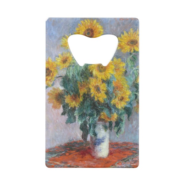Abrebotellas De Tarjeta De Crédito Monet France Bouquet Sunflowers Impresionista Peop (Reverso)