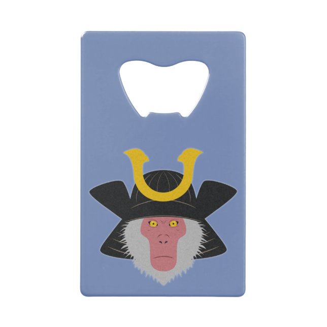 Abrebotellas De Tarjeta De Crédito Mono de la nieve Samurai (Anverso)