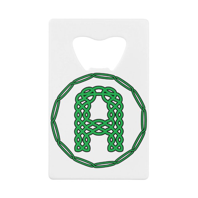 Abrebotellas De Tarjeta De Crédito Monograma Letra Inicial A En Estilo Celular (Anverso)