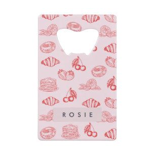Abrebotellas De Tarjeta De Crédito Monograma Personalizado Encantador Cherry Fresa Fe