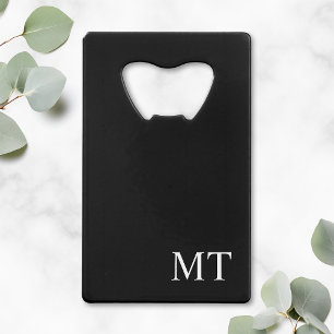 Abrebotellas De Tarjeta De Crédito Monograma personalizado moderno