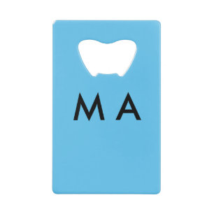 Abrebotellas De Tarjeta De Crédito Monograma simple añade tu letra nombre hombre mini