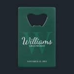 Abrebotellas De Tarjeta De Crédito Monograma y nombre de los autores de guiones perso<br><div class="desc">Añada un toque personal a su boda con el abridor de botellas de tarjeta de crédito personalizado para los padrones. Este abrebotellas presenta el nombre personalizado de groomsman en estilo de letra clásico de escritura blanca con detalles bodas en estilo de letra serif clásico blanco y monograma en estilo de...</div>