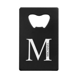 Abrebotellas De Tarjeta De Crédito Monograma y nombre personalizados