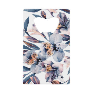 Abrebotellas De Tarjeta De Crédito Moody Alstroemeria: Patrón de flores acuáticas