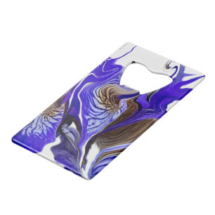 Abrebotellas De Tarjeta De Crédito Morado Iris Flower Swirls