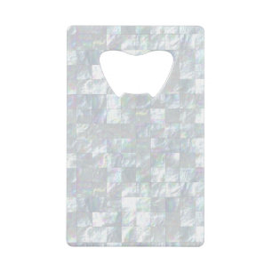 Abrebotellas De Tarjeta De Crédito Mosaico nacarado