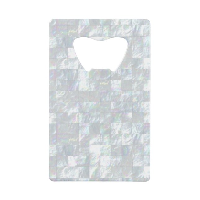 Abrebotellas De Tarjeta De Crédito Mosaico nacarado (Anverso)