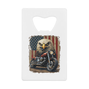 Abrebotellas De Tarjeta De Crédito Motocicleta Chopper Retro Bandera EE. UU. Biker
