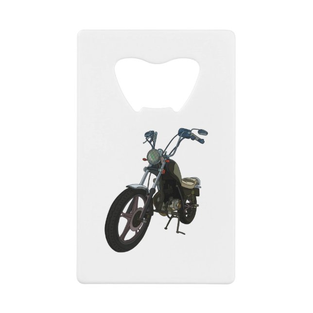 Abrebotellas De Tarjeta De Crédito Motocicleta clásica de época (Anverso)