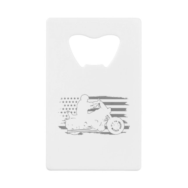 Abrebotellas De Tarjeta De Crédito Motocicleta patriótica bandera estadounidense vint (Anverso)