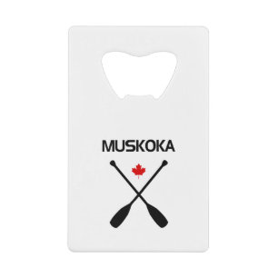 Abrebotellas De Tarjeta De Crédito Muskoka Canadá cruza la hoja de arce de almendras