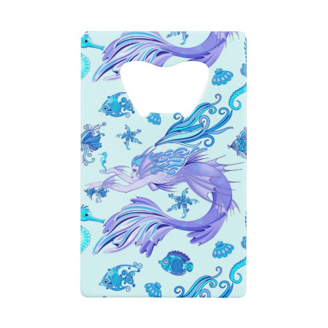Abrebotellas De Tarjeta De Crédito Mystic Mermaid Fairy Purple Creple Ceramic Tile (Anverso)