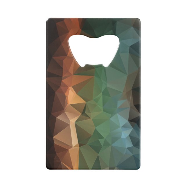 Abrebotellas De Tarjeta De Crédito Naranja Azul Resumen Arte pirámide (Anverso)