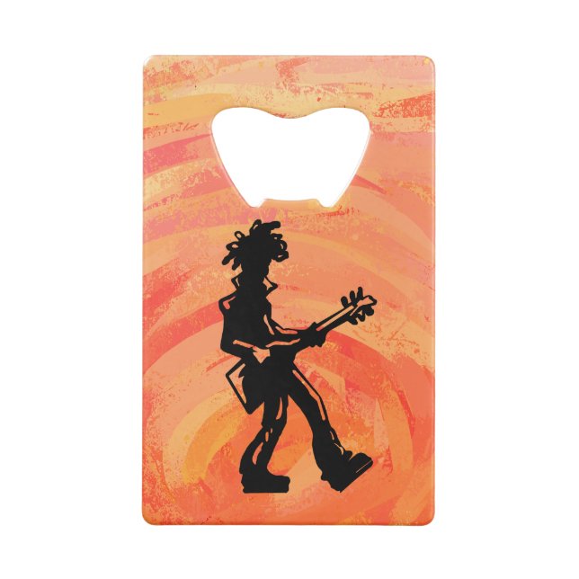 Abrebotellas De Tarjeta De Crédito Naranja de Guitarra Noche Boogie de Nueva York (Reverso)