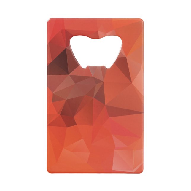 Abrebotellas De Tarjeta De Crédito Naranja Rojo Resumen Arte pirámide (Anverso)