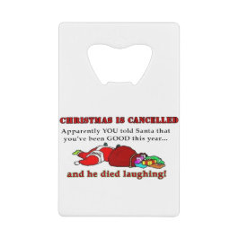 Abrebotellas De Tarjeta De Crédito Navidades cancelados