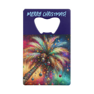 Abrebotellas De Tarjeta De Crédito Navidades caprichosos Palm Tree Tropical Beach Viv