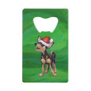 Abrebotellas De Tarjeta De Crédito Navidades De Chihuahua En Verde