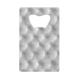 Abrebotellas De Tarjeta De Crédito Navidades de lujo Glam Soft Gray Faux Velvet