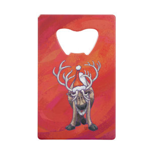 Abrebotellas De Tarjeta De Crédito Navidades De Renos En Verde