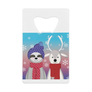 Abrebotellas De Tarjeta De Crédito navidades de renos perezosos