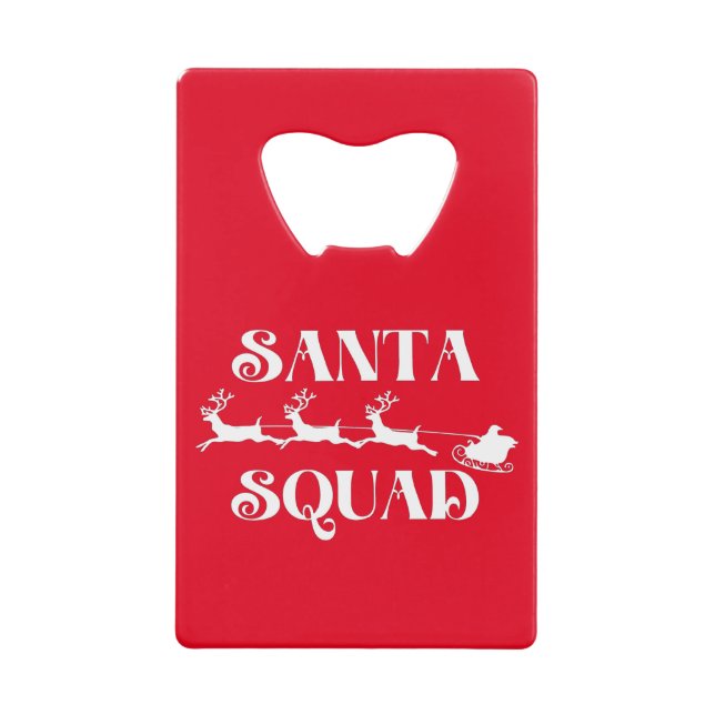 Abrebotellas De Tarjeta De Crédito Navidades de Santa Squad (Anverso)