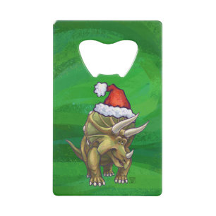Abrebotellas De Tarjeta De Crédito Navidades de Triceratops Green