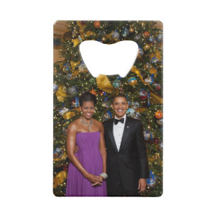 Abrebotellas De Tarjeta De Crédito Navidades del presidente Barack Obama y Michelle