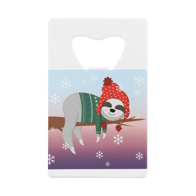 Abrebotellas De Tarjeta De Crédito navidades divertidos perezosos (Anverso)