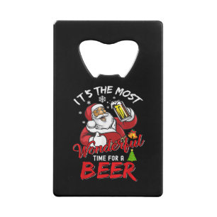 Abrebotellas De Tarjeta De Crédito Navidades divertidos Santa Claus Beer Beer Wonderf