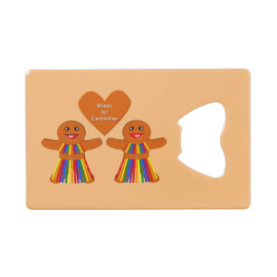 Abrebotellas De Tarjeta De Crédito Navidades lesbianas Gingerbread Damas Personalizad