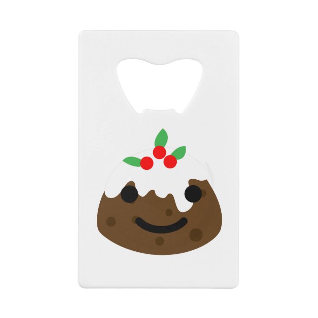 Abrebotellas De Tarjeta De Crédito navidades pudding emoji (Anverso)