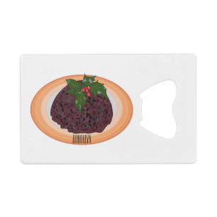 Abrebotellas De Tarjeta De Crédito Navidades pudding personalizado ilustracion